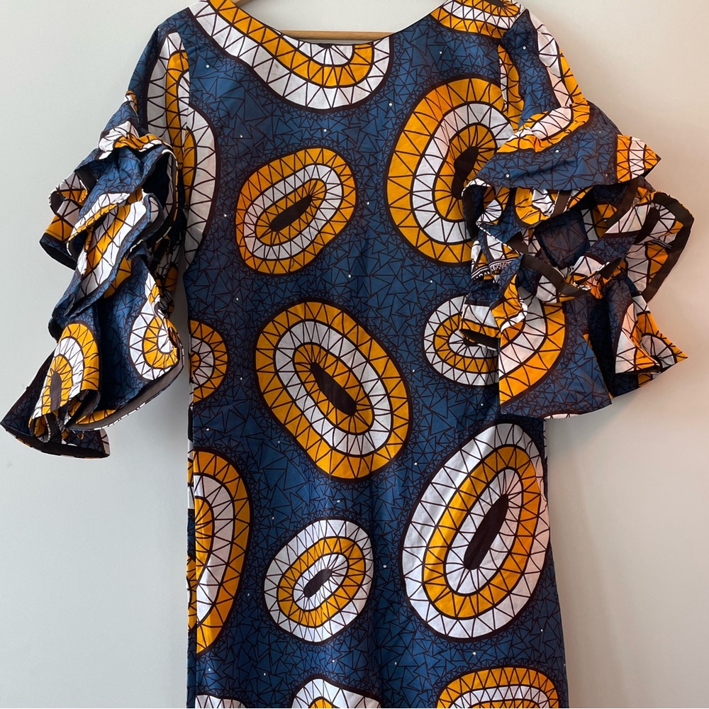 Unique print dress handmade with gems - Medium - Picture 3 of 13